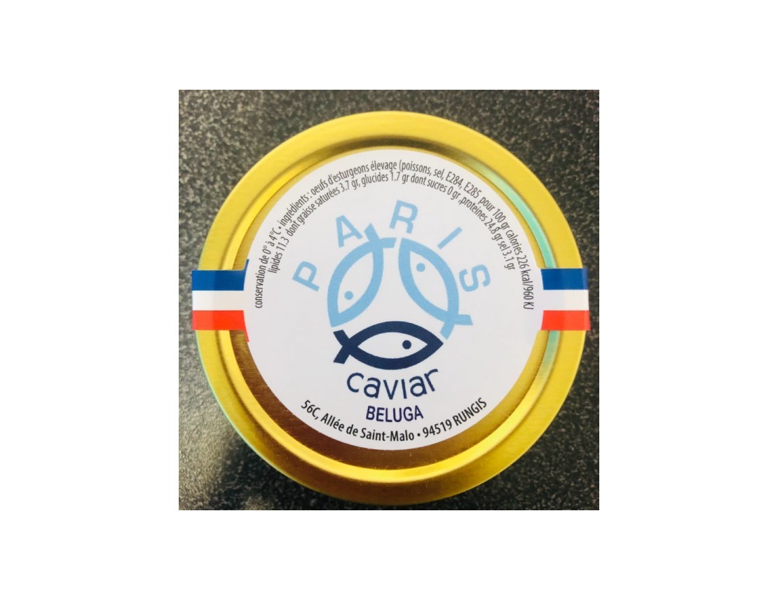 Livraison à domicile de caviar élevage Iranien Beluga