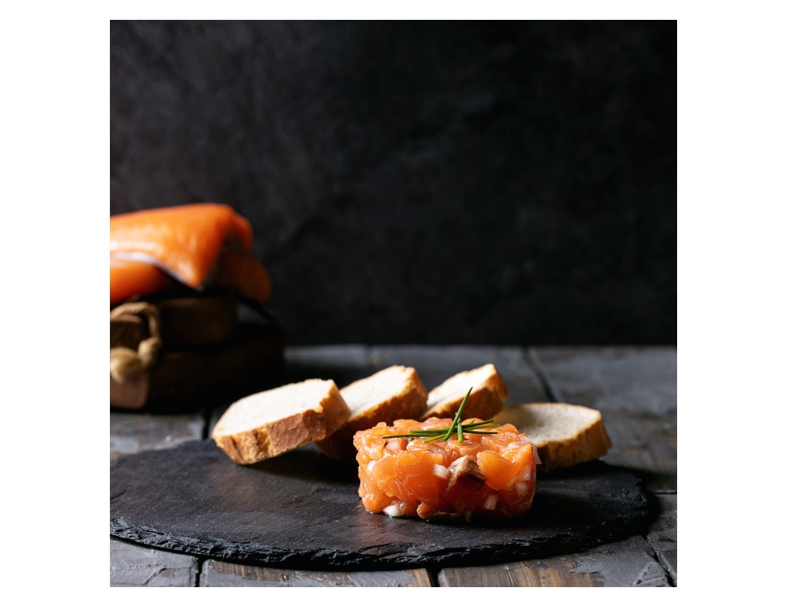tartare de saumon label rouge à la menthe